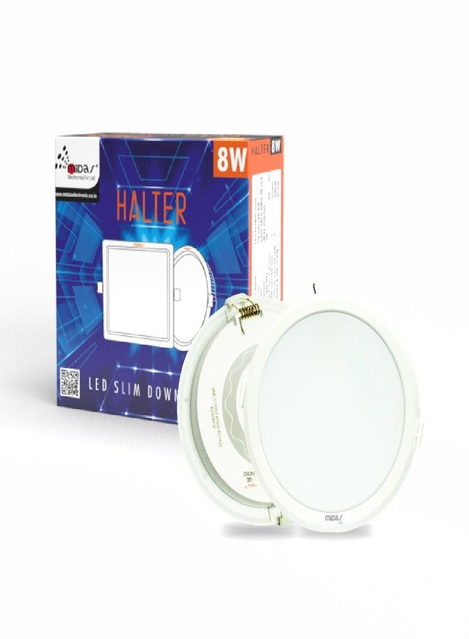 Midas electronics Midas Halter LED Slim Downlight, 8W, Round, White, with Surge Protection and High Fluctuation Resistance (White, 4.5 INCH) - Image 2