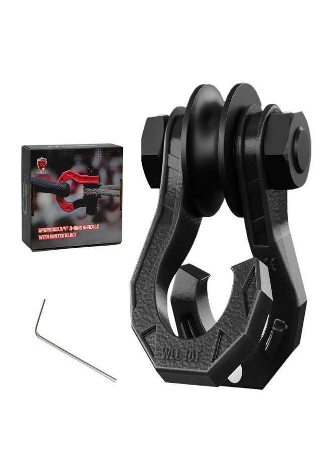 AMBULL D Ring Split Shackle with Block, 3/4" Split Shackles w/ Block Pulley, Heavy Duty Shackle for Towing Winch, Pulley for Off-Road Vehicle Recovery, Truck, ATV, UTV, BlackBlack - Image 1