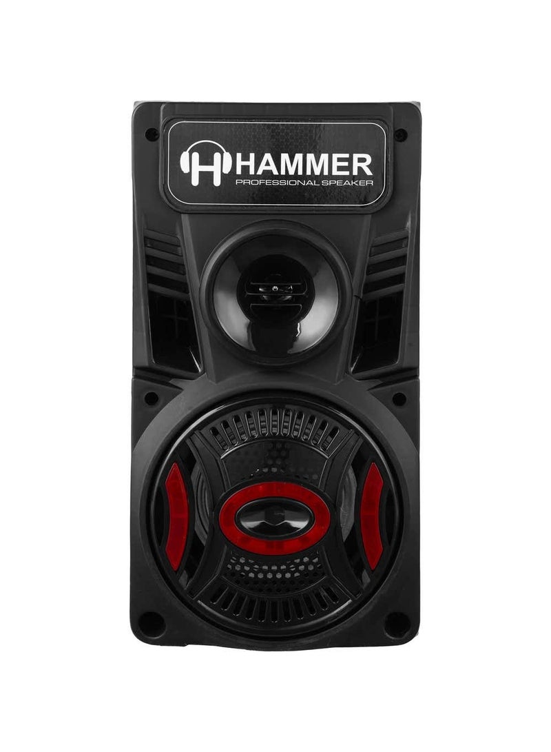 هامر سماعات صب ووفر هامر H-7800، قطعتان، 7 بوصة، بلوتوث، USB، راديو FM، بطاقة ذاكرة، ريموت كنترول، شاشة LED، أسود/أحمر داكن - Image 5