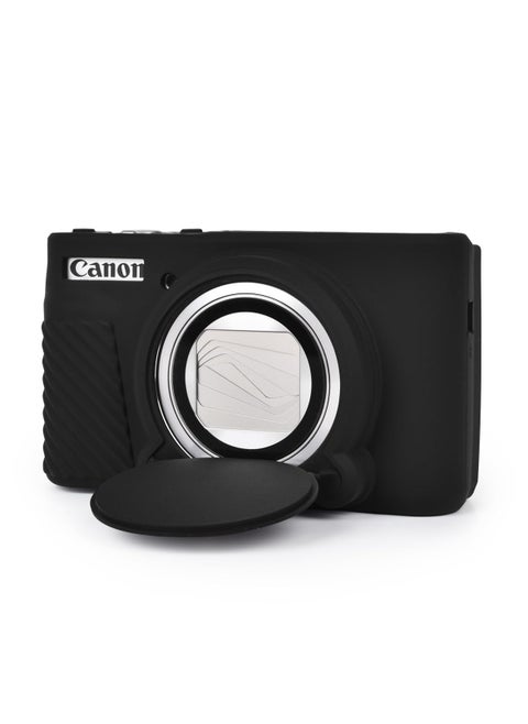 حافظة كاميرا SX730 SX740، حافظة سيليكون ناعمة لكاميرا كانون PowerShot SX740/SX730 HS (أسود)