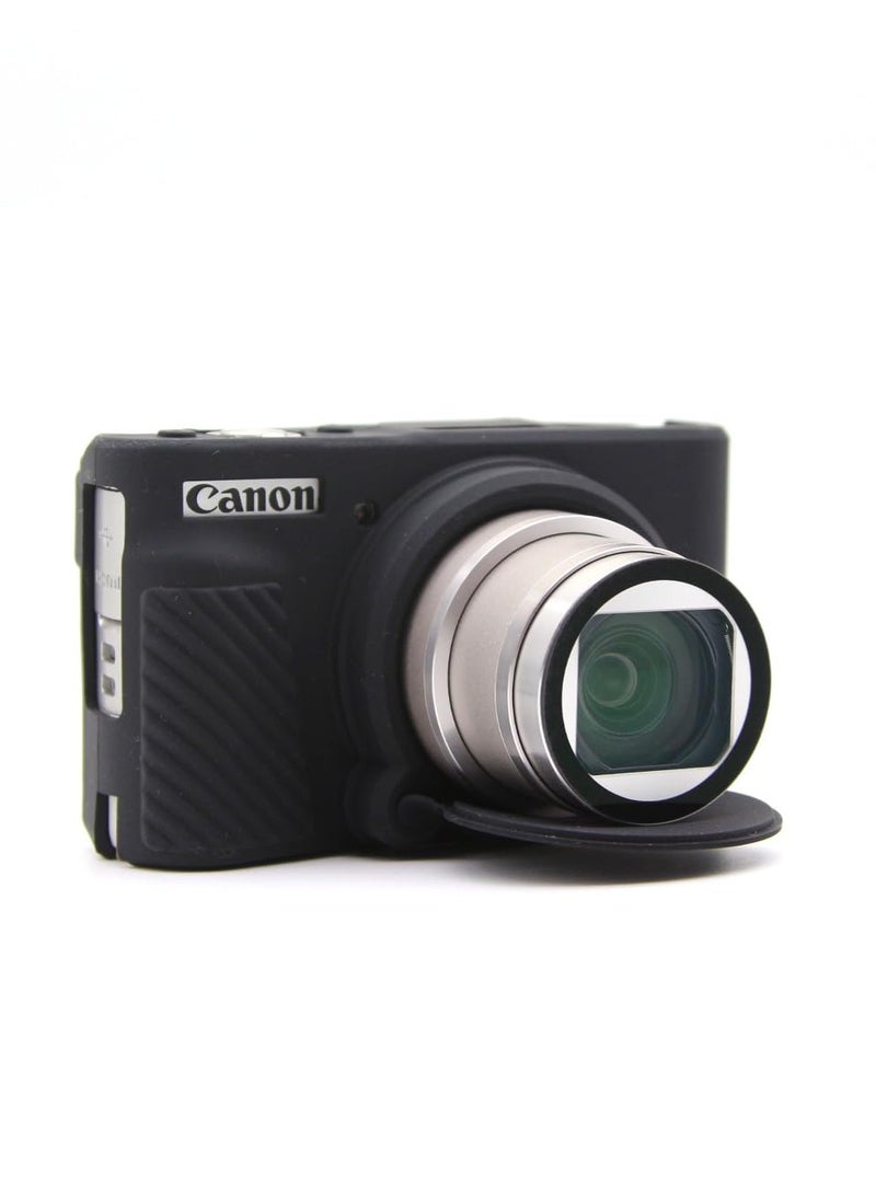 اكسيسن - حافظة كاميرا SX730 SX740، حافظة سيليكون ناعمة لكاميرا كانون PowerShot SX740/SX730 HS (أسود) - Image 1