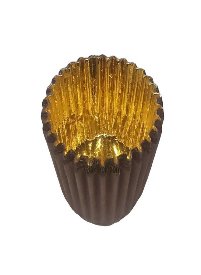 Bakerelation 200 PCS Gold Foil Metallic Cupcake Case Liners Baking Muffin Paper Cases Pack of 100 pcs - Image 1