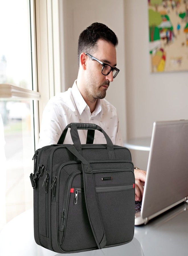 VANKEAN Laptop Bag Premium Laptop Briefcase Fits Up to 17.3 Inch Laptop Expandable Water-Repellent Shoulder Messenger Bag for School/Travel/Business/Men/Women-Black - Image 5