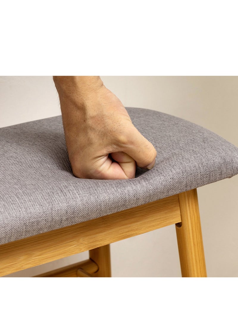 Arabest رف أحذية بني للمدخل، مقعد رف أحذية من الخيزران بطبقتين مع مقعد مبطن منجد، منظم أحذية صغير مع مساحة تخزين للمدخل الداخلي وغرفة النوم وغرفة المعيشة - Image 2