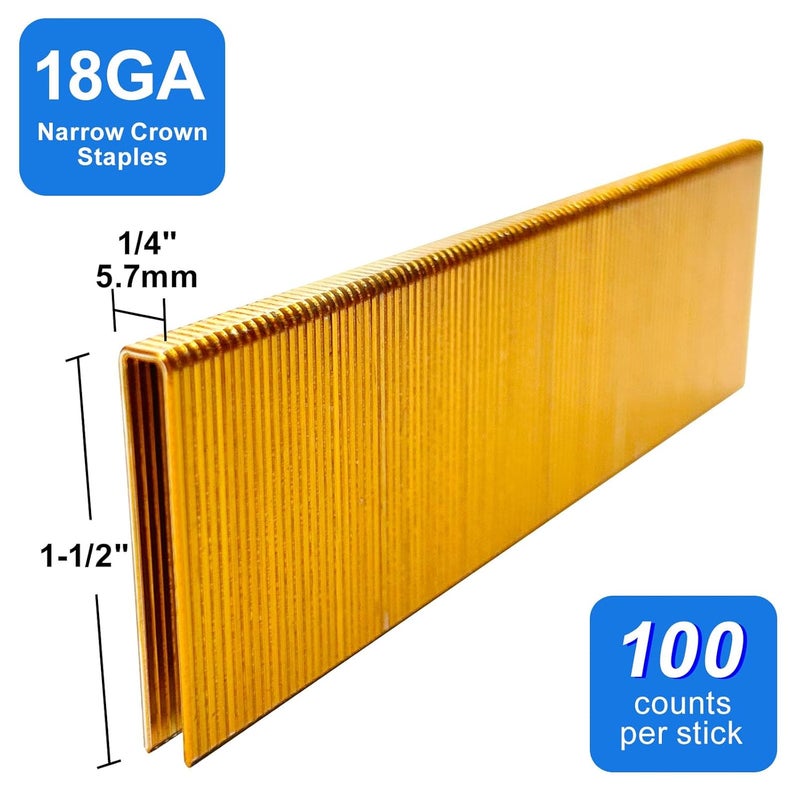 SimCos 18 Gauge 1/4" Narrow Crown Staples, Galvanized Upholstery Staples for 18 GA Pneumatic or Electric Stapler or Staple Gun (1-1/2"-3000 PCS) - Image 2