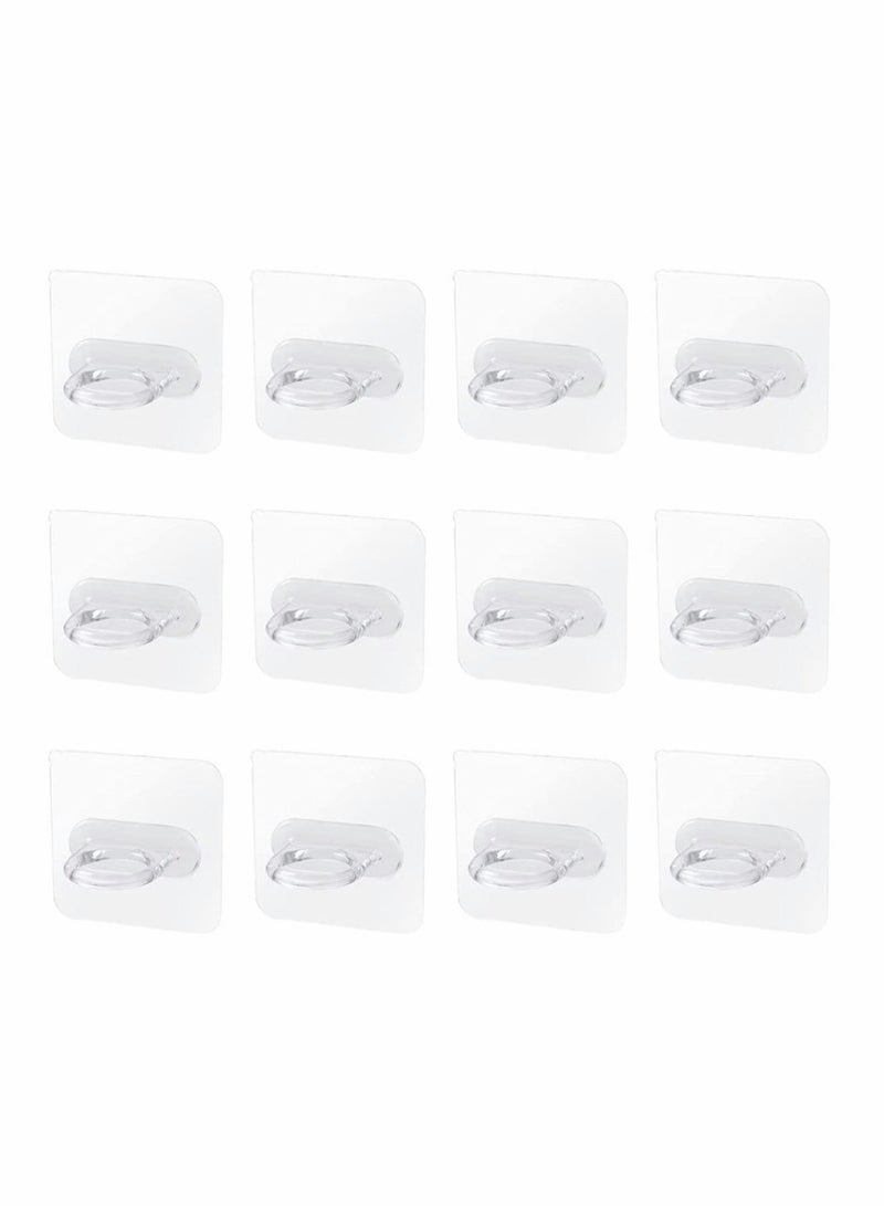 Shower Gel Bottle Holder Hook, Self Adhesive Wall Mount Shampoo Rack Kitchen Wall Hook Bathroom Free Punch Hanger 12 Pieces  - Image 1