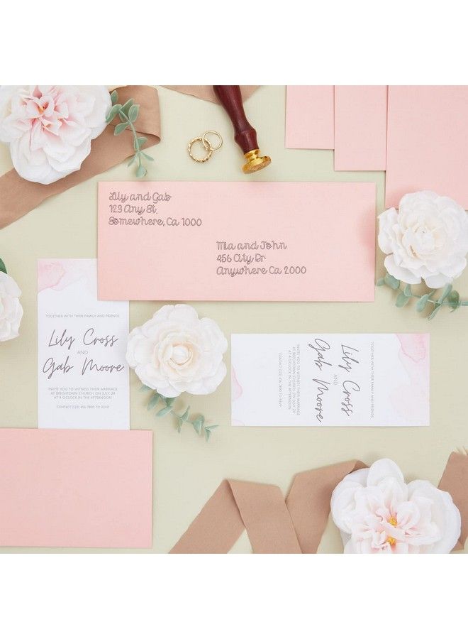 Juvale 96 حزمة 10 مظروف وردي فاتح بكميات كبيرة مع ختم لزج وقبعة V للحفلات والدعوات وإرسال الرسائل التجارية والشيكات والفواتير وحفلات استقبال المواليد والولائم وحفلات الزفاف (4 1 8 × 9 1 2 إنش) - Image 3