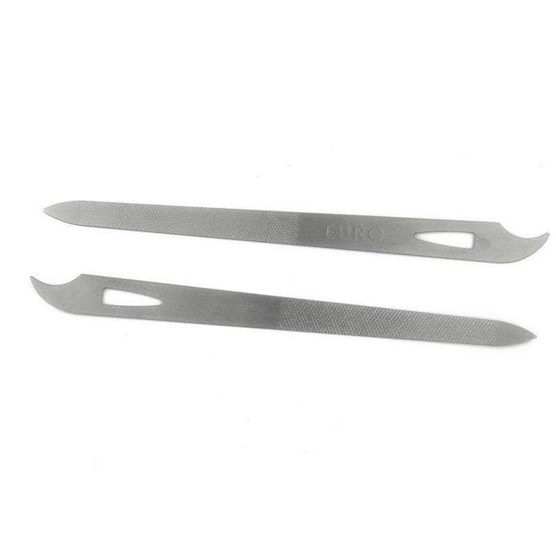 Yeshan Stainless Steel Triple-Cut Long Nail File with Nail Cleaner Tip,5.5 Inch,Pack of 2 - Image 1