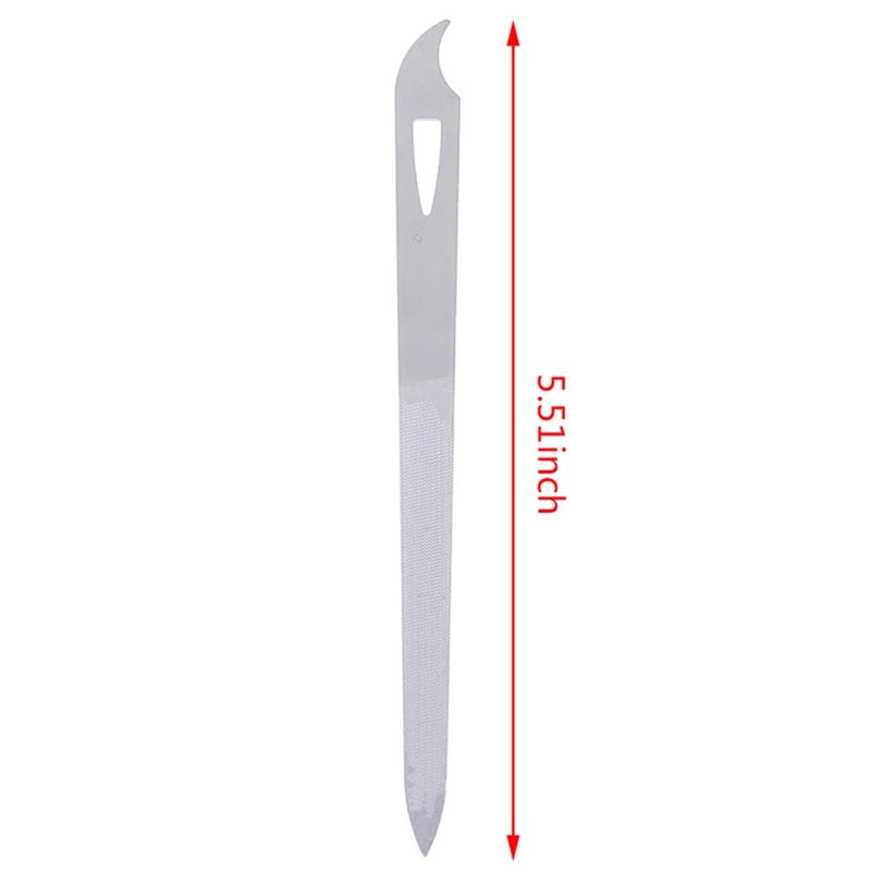 Yeshan Stainless Steel Triple-Cut Long Nail File with Nail Cleaner Tip,5.5 Inch,Pack of 2 - Image 5