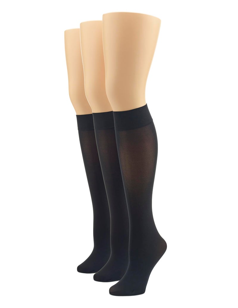 HUE Women's Soft Opaque Knee High Socks (Pack of 3) - Image 1