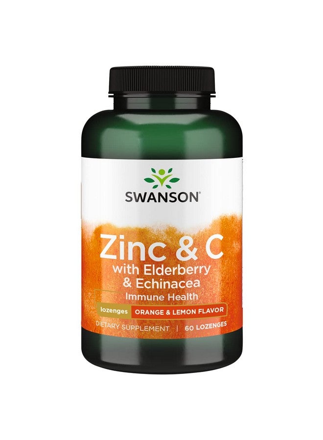 SWANSON Zinc & C Lozenges W/Elderberry & Echinacea Orange & Lemon Flavor 60 Loz - Image 2