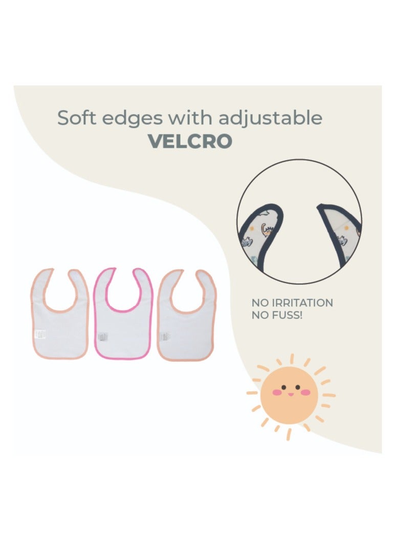 Nurtur 5 pack milk feeding bibs - Terry Cotton - Pink Multi/Girl - Image 5