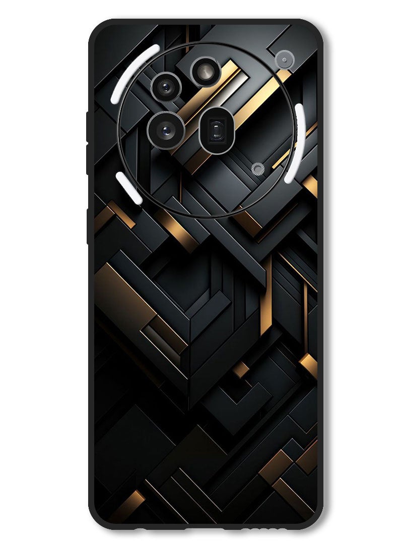Theodor Case Compatible with Nothing Phone 3a Pro Protection Shockproof Bumper Cover Black Dourado - Image 1