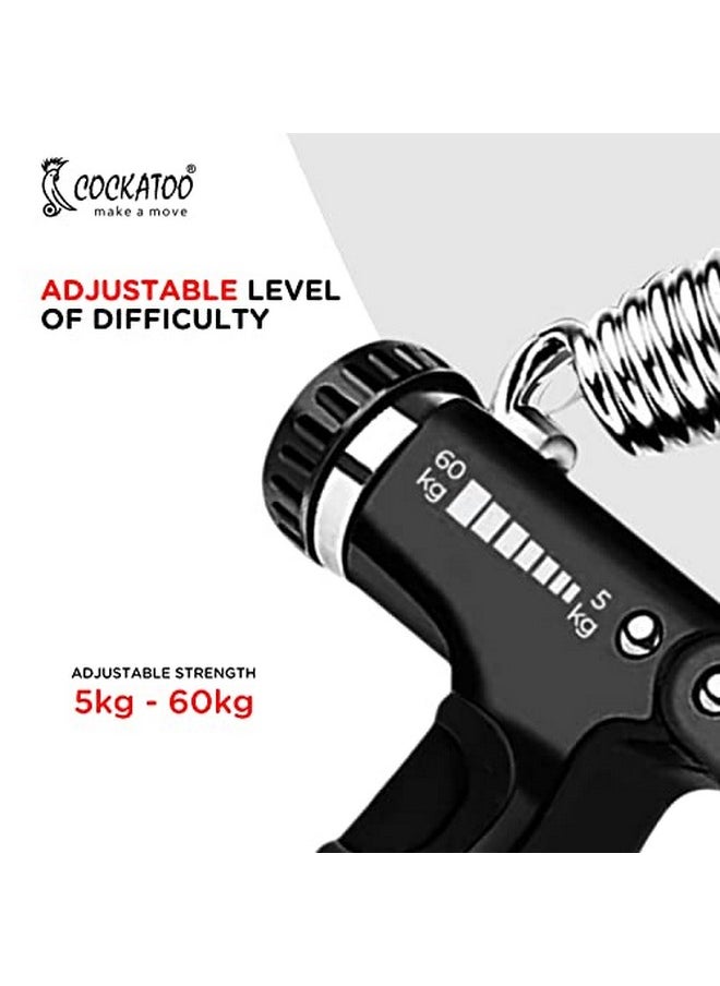 Cockatoo - Counter Hand Grip Strengthener|(5 Kg - 60 Kg) Adjustable Hand Grip| Hand Gripper For Men & Women| Digital Hand Grip Strengthener - Image 1