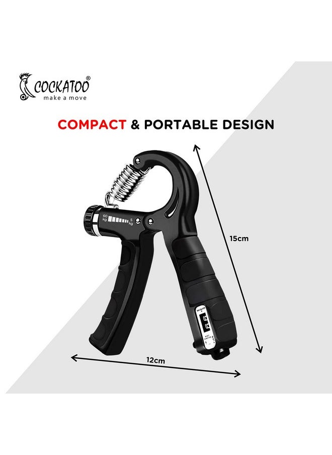 Cockatoo - Counter Hand Grip Strengthener|(5 Kg - 60 Kg) Adjustable Hand Grip| Hand Gripper For Men & Women| Digital Hand Grip Strengthener - Image 1