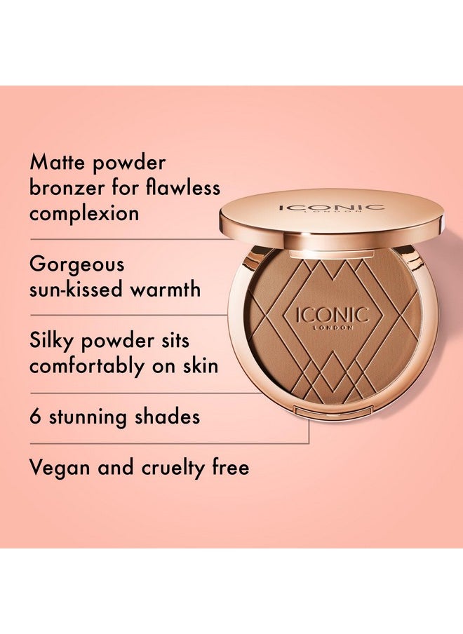 ICONIC LONDON ICONIC LONDON Ultimate Bronzing Powder | Silky Powder, Flawless Matte Finish Bronzer Cruelty-Free, Vegan Makeup, (Warm Bronze) 0.59 oz  - Image 2