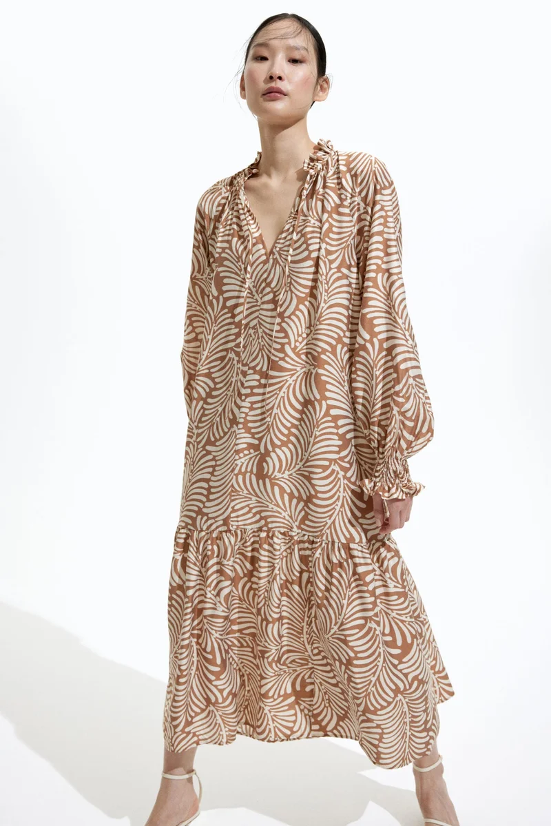 اتش اند ام فستان بقبة مكشكشة