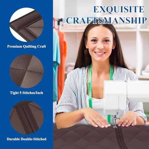 MAGZO Magnetic Thermal Insulated Door Curtain, 36" x 80", Upgraded Oxford Filled with Thicken Cotton, Weatherproof Insulation Cover Blanket for Winter/Sliding Glass/Patio Doors, Keep Cold Out, Brown - Image 5