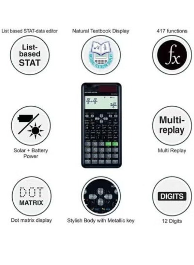 Bukela Fx-991Es Plus 2nd Edition Scientific Calulator Black - Image 2