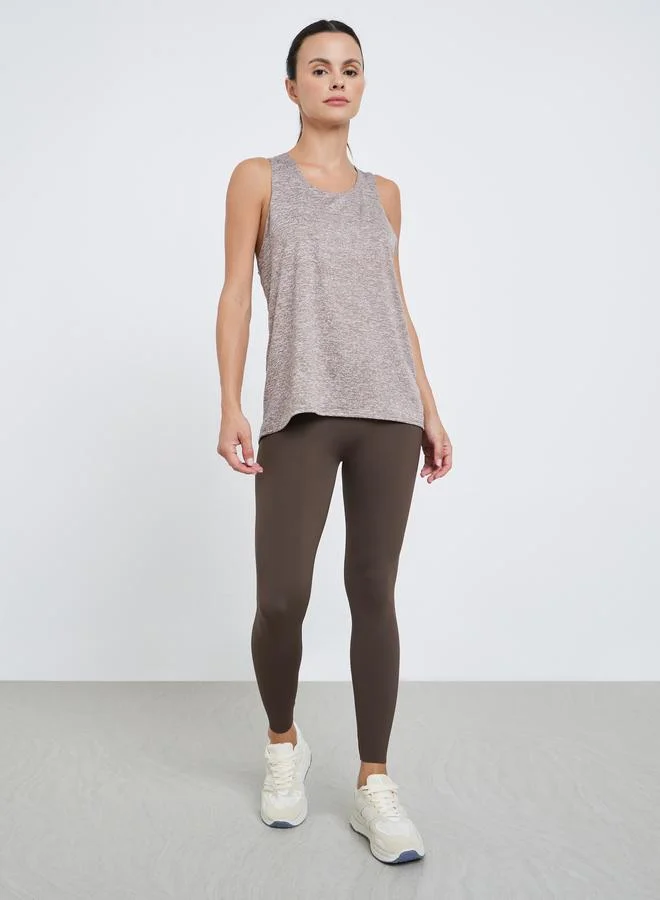 ستايلي اكتيف ليقنز بخصر عريض وحافة خام