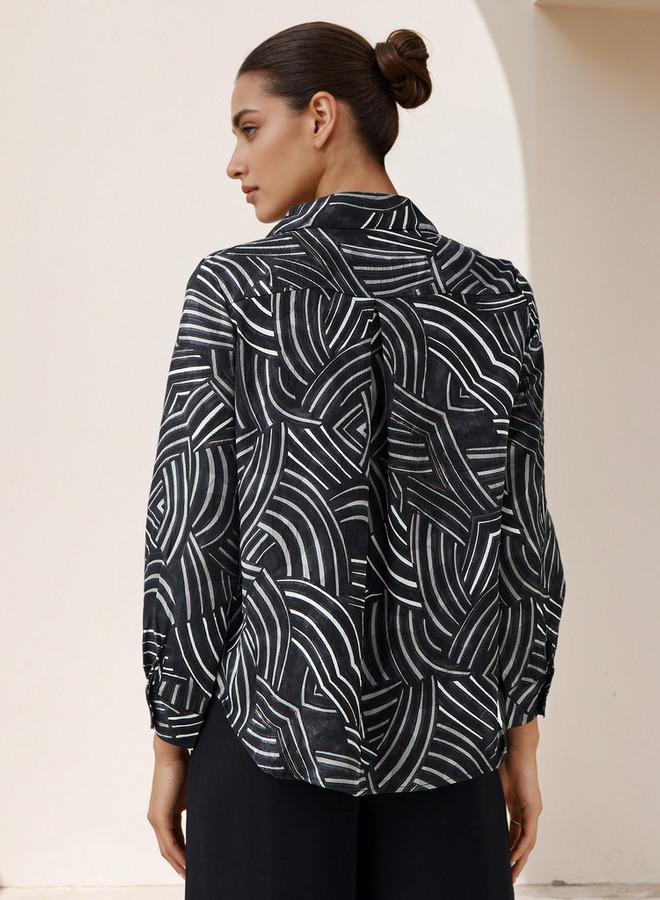 Splash FAV Regular Fit Viscose Floral Print Shirt with Collar - Image 3