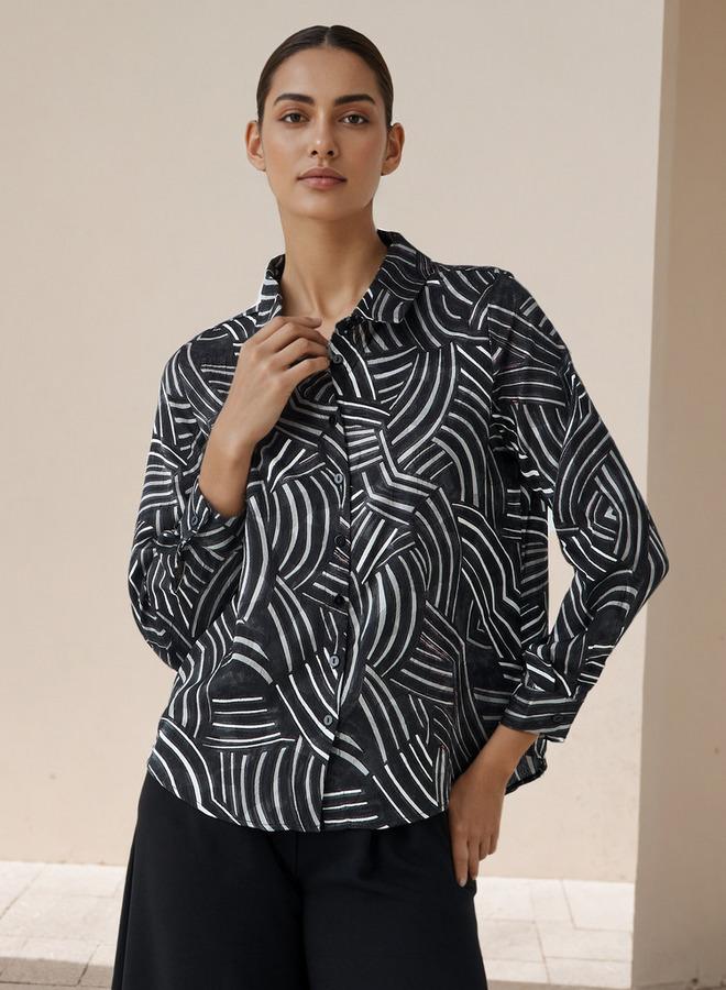 Splash FAV Regular Fit Viscose Floral Print Shirt with Collar - Image 1