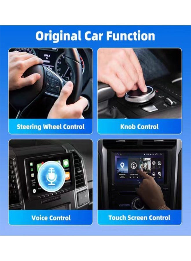 كابتن تيك محول لاسلكي 2 في 1 CarPlay وAndroid Auto، دونجل CarPlay سهل التوصيل والتشغيل يحول السلكي إلى لاسلكي، اتصال تلقائي سريع، بدون تأخير، تصميم مضغوط لأجهزة iPhone وAndroid مع منفذ USB/USB-C (أسود) - Image 4