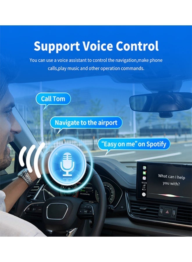 كابتن تيك محول لاسلكي 2 في 1 CarPlay وAndroid Auto، دونجل CarPlay سهل التوصيل والتشغيل يحول السلكي إلى لاسلكي، اتصال تلقائي سريع، بدون تأخير، تصميم مضغوط لأجهزة iPhone وAndroid مع منفذ USB/USB-C (أسود) - Image 5