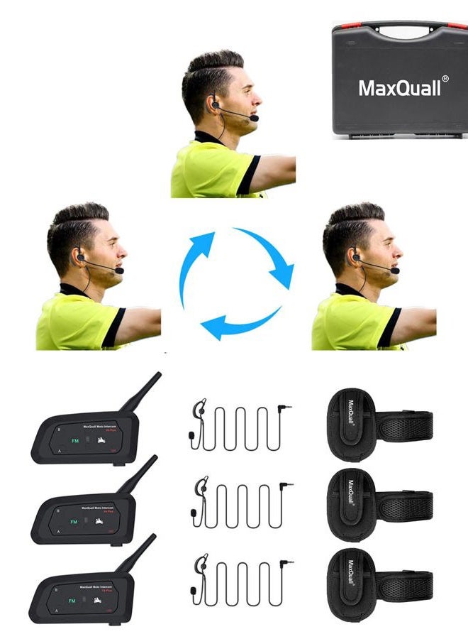 Maxquall Referee Headset 3 Referees Talk Same time Football Wireless Headsets Coach Headset Soccer Communication System Sets - Image 1