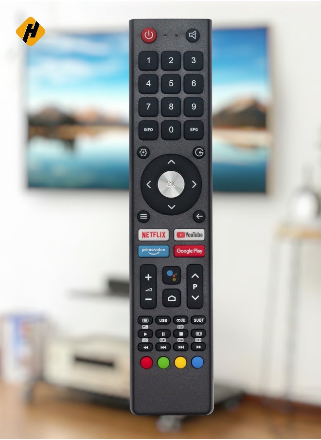 Generic Replacement Remote Control for Saba Changhong CHIQ UHD TV Compatible Models L32H7S L40H7S SA40S67A9 SA24S46A9 U58H7A SA32S67A9 L43H7S U58H7S U50H7A U55H7A U43H7A GCBL-TV02ADBBT 