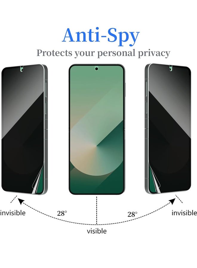 إكس ليفيل واقي شاشة خاص لهاتف موتورولا رازر 60 ألترا، عبوة واحدة من غشاء داخلي مضاد للتجسس + عبوة واحدة من غشاء خارجي مضاد للتجسس، مضاد للتجسس، مقاوم للخدش، مصنوع من مادة TPU ناعمة، مناسب للجرابات، لون أسود شفاف. - Image 3
