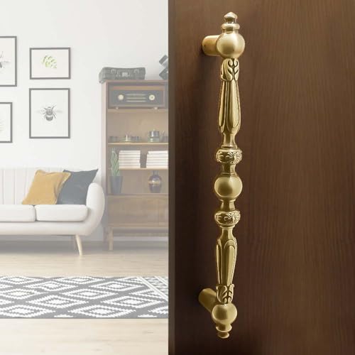 VOLO Main Door Handle/Door Handles for Main Door/Glass Door Handle/Pull Handles, for Home/Office/Hotels (Antique Brass)(Rajwadi Handle) (12" (300mm), 2) - Image 3