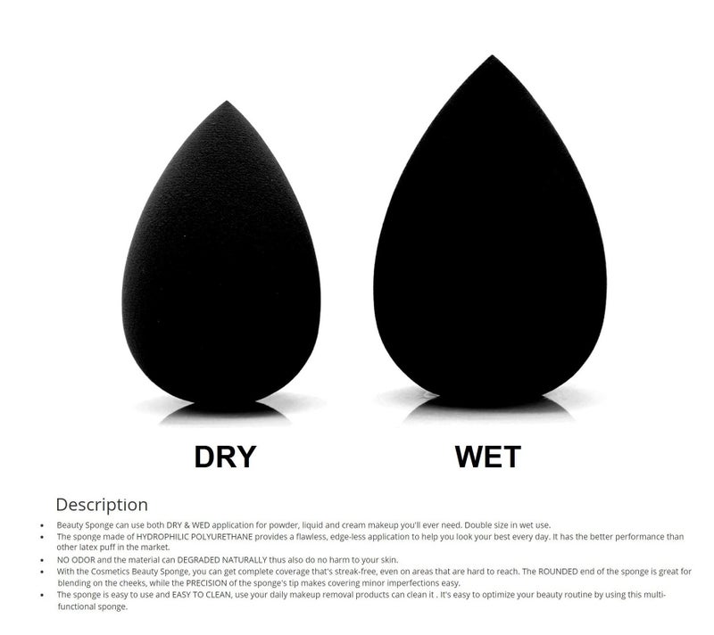 OUT OF BOX Kelley Pure Silicone Makeup Jelly Sponge Liquid Foundation Applicator Blender Zero Product Waste Perfect For Face Make Up Tool and Original Beauty Blender Black Powder Foundation concealer Puff Sponge-JV - Image 3