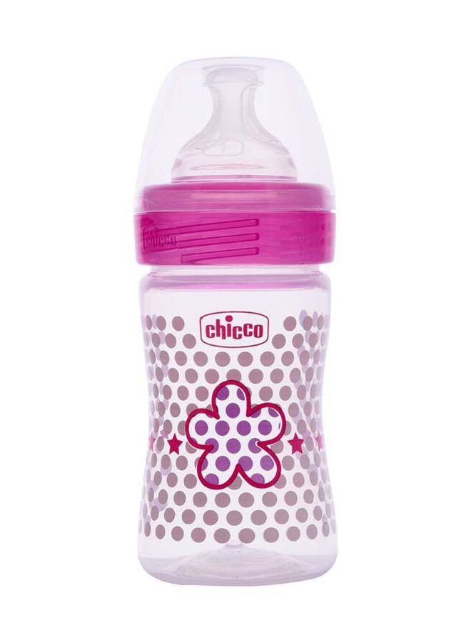 Chicco زجاجة تغذية الرفاهية (150 مل، بطيء) 0م+ تدفق متوسط (وردي) - Image 1