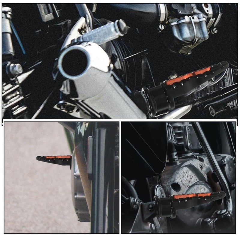 Universal Red Motorcycle Rear Foot Pegs 2 Pairs Footrest Pedals For Street Cruiser - Image 4
