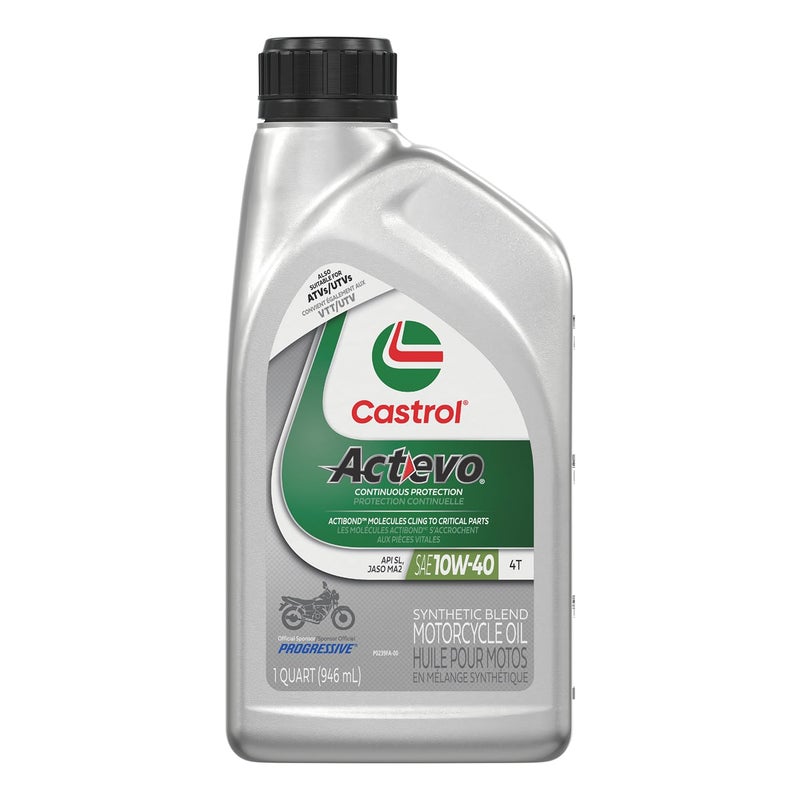 زيت دراجات نارية كاسترول أكتيفو 4T 10W40 مزيج صناعي عبوة 1 كوارت من 6
