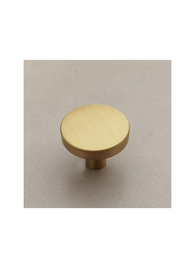 PROMASS promass 6 Pack Brushed Brass Cabinet Knobs Solid Gold Round Dia.30MM Golden Cabinet Door Hardware Pull Dresser Knob Drawer Handle  - Image 3