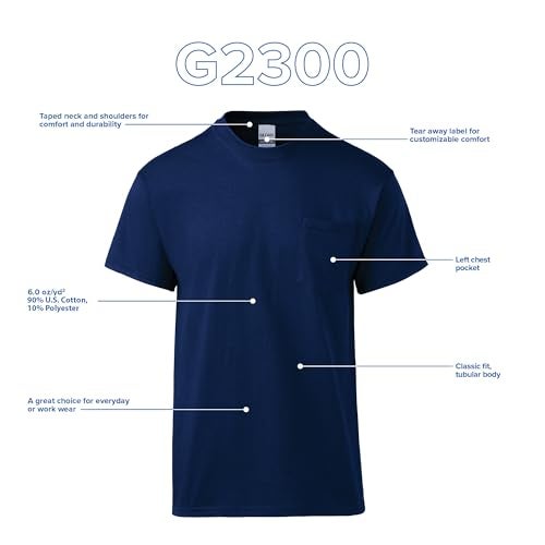 Gildan Adult Ultra Cotton T-Shirt with Pocket, Style G2300, 2-Pack, Sport Grey, X-Large - Image 4
