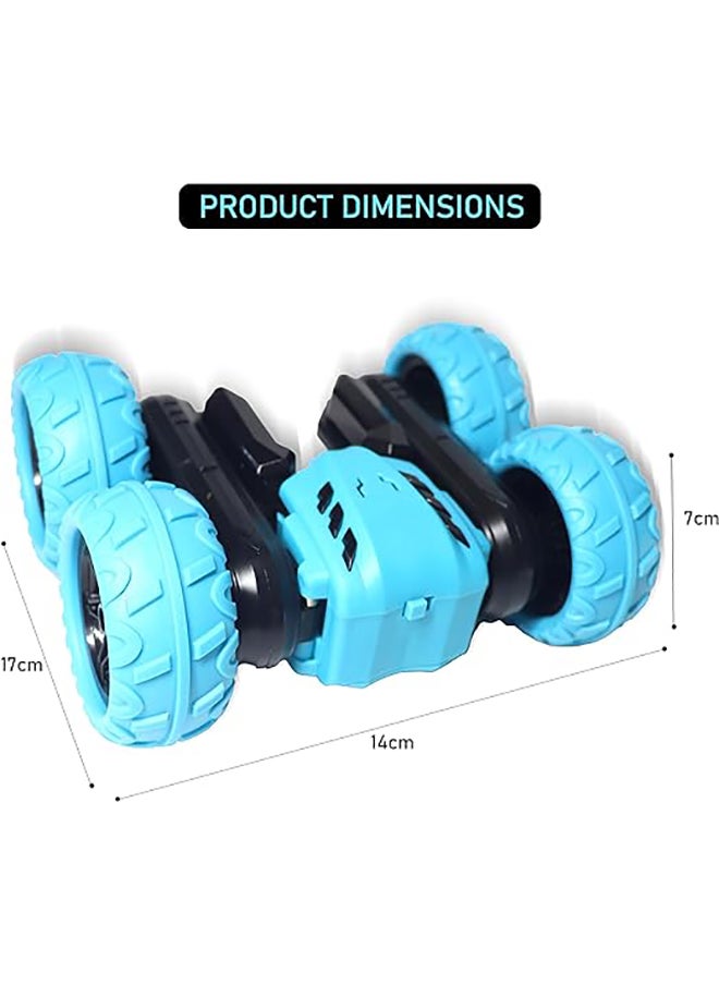 FUNFY Racing Stunt RC Toy Car | Blue | With 360 Degree Standing and Flat Rotation, Flip, Double Side Drive, Anti-Slip Vacuum Tires for Shock Proof and Rechargeable Battery for Kids, Adults and Gifting  - Image 5