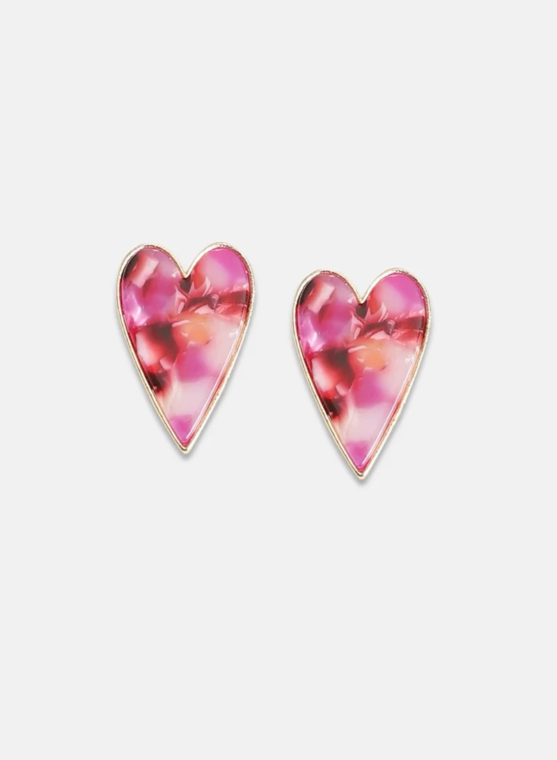 SOHI Marble Heart Artificial Stud Earring Jewellery
