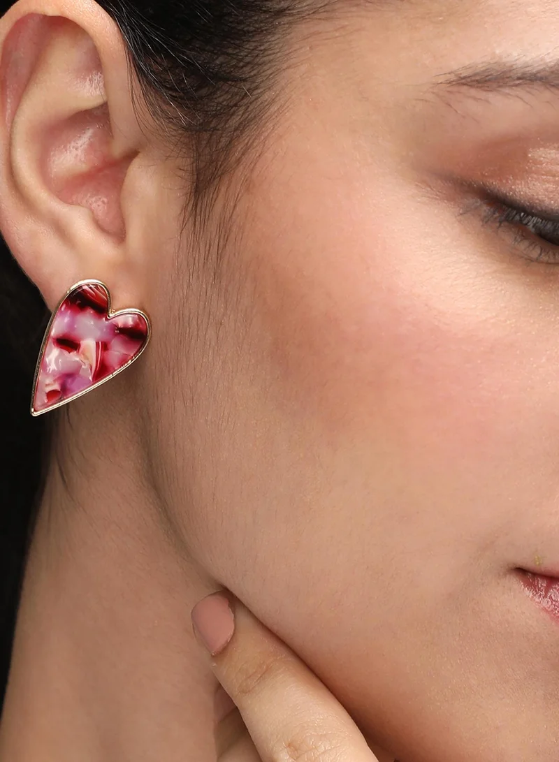 SOHI Marble Heart Artificial Stud Earring Jewellery