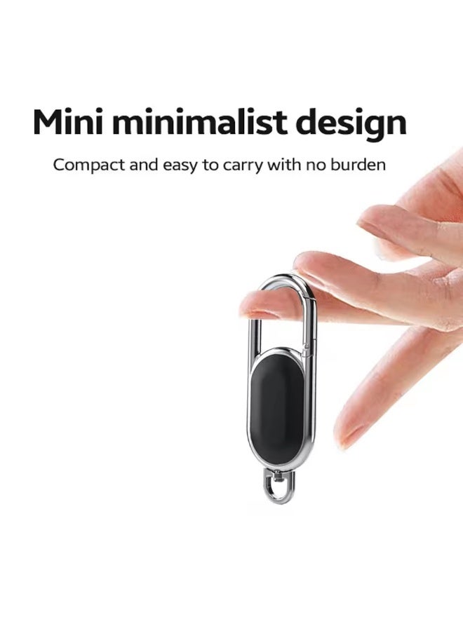 caijin Mini Bluetooth GPS tracker, anti-loss GPS tracker, smart carabiner keychain with "Find My" function, connects to car keychains, can locate keys, pet dogs, children's keys, bags, wallets, car trackers, keychains compatible with Apple iOS system - Image 2