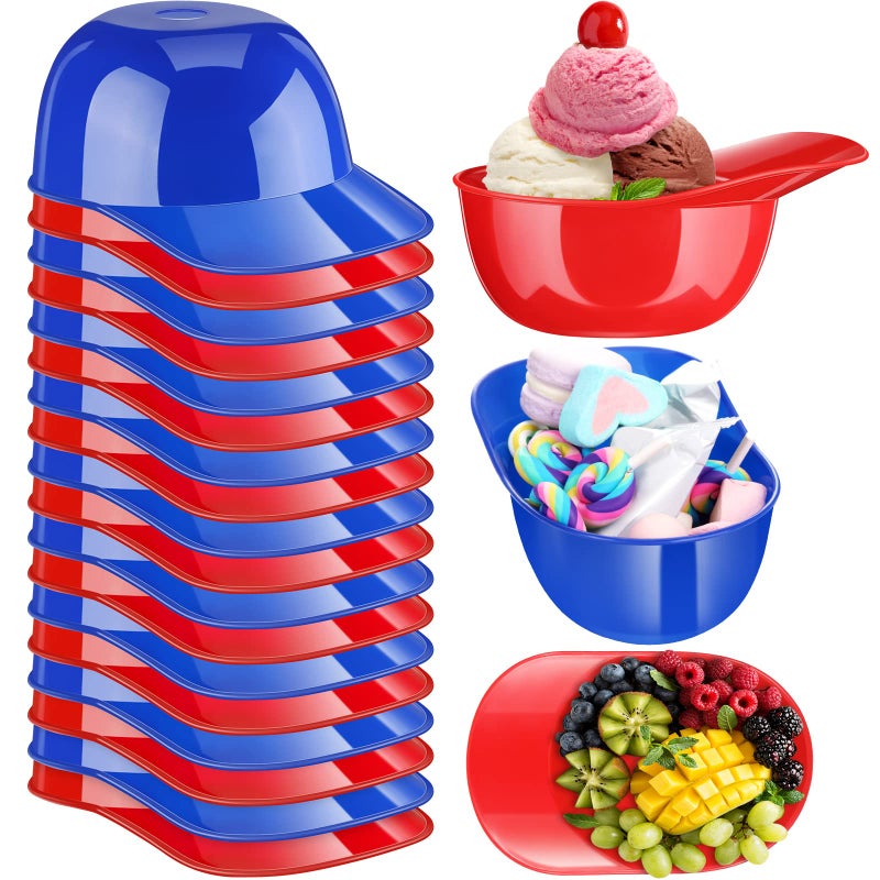 Baderke Baderke Baseball Helmet Ice Cream Snack Bowl 8 oz Mini Baseball Cap Bowls Kids Helmet Chip Ice Cream Sundae Plastic Cups for Birthday Party SuppliesRed Dark Blue18 Pack