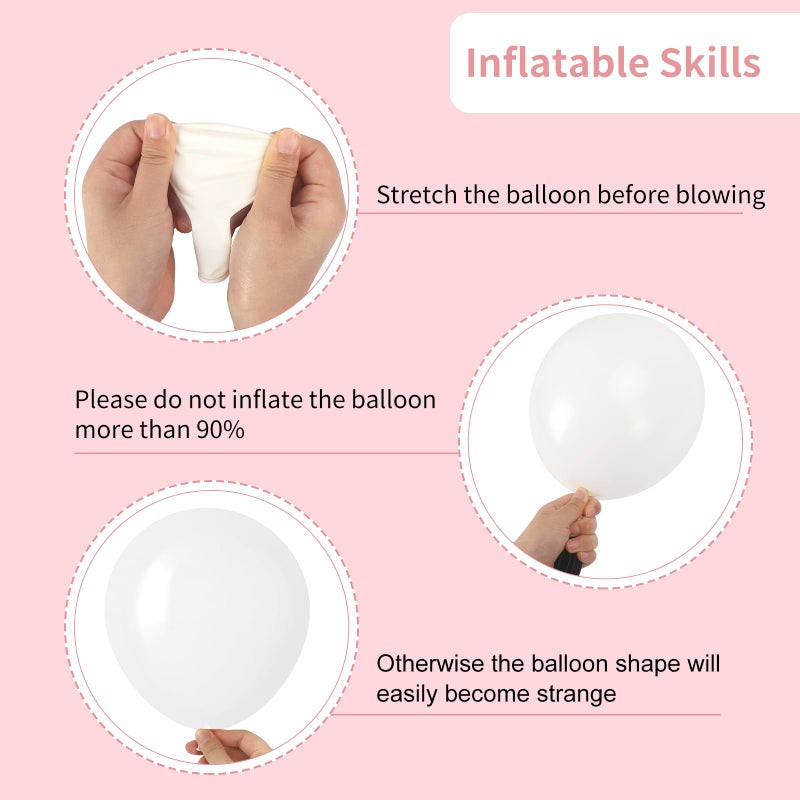 RUBFAC 129pcs White Balloons Different Sizes 18 12 10 5 Inch for Garland Arch,Party Latex Balloons for Birthday Party Wedding Anniversary Baby Shower Party Decoration - Image 3