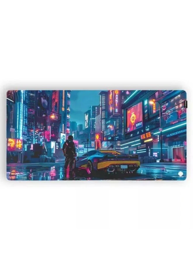 K Gaming Glide Cyber City 3XL Gaming Mouse Pad with Smooth Surface and Anti-Slip Rubber Base - Multicolor