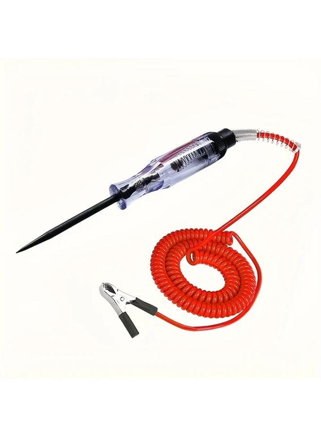 Red Automotive Voltage Circuit Tester Pen 6V 12V 24V Long Probe Light Bulb Display - Image 2