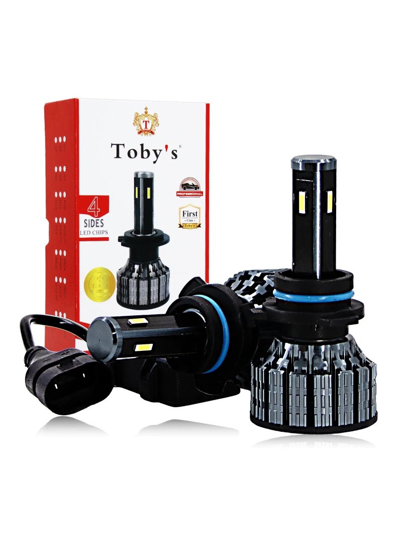 Toby's 2 Pieces 9006 Car LED Headlight Bulbs Original 60W Power 6000 Lumens With Color Temperature 6500K  - Image 1