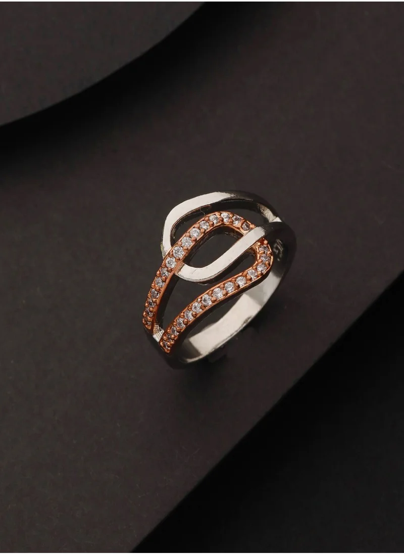 برياسي Interlocked Threads American Diamond Ring