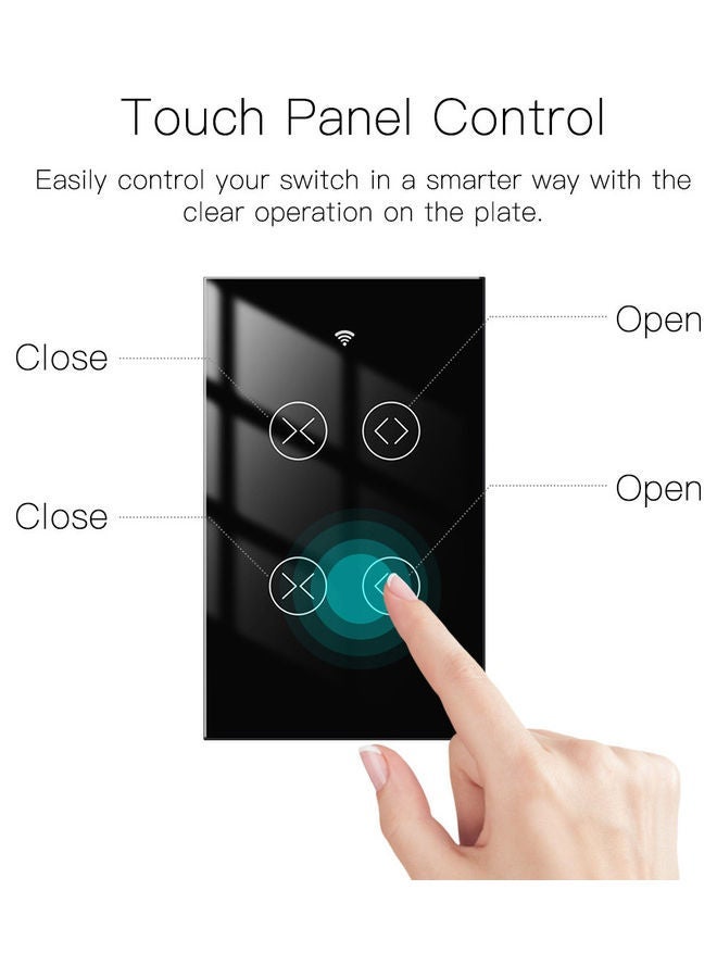 NIBEMINENT Wi-Fi Smart Voice Control Curtain Switch Black  - Image 4