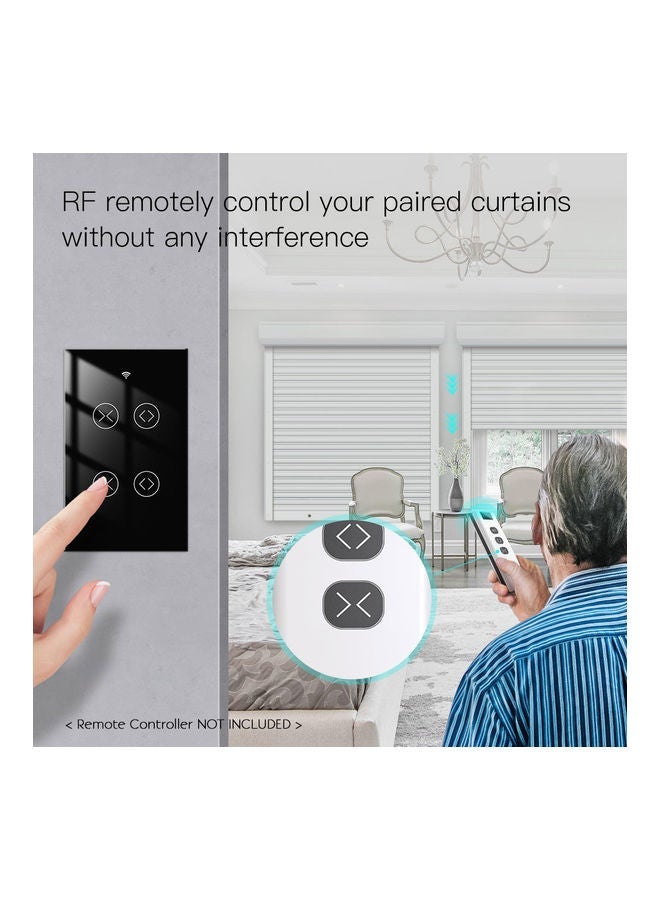 NIBEMINENT Wi-Fi Smart Voice Control Curtain Switch Black  - Image 2
